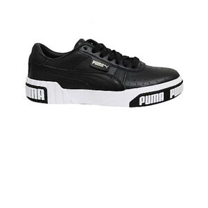 Puma Cali Bold Women’s Trainers Black White Leather Lace Up Shoes 370811-03
